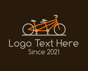 Transportation System - Tandem Bicycle Bike logo design
