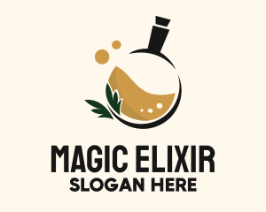 Potion Bottle Organic Essence logo design