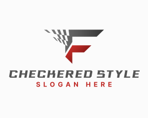 Checkered - Modern Automotive Race Letter F logo design