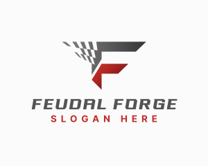 Modern Automotive Race Letter F logo design