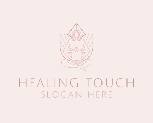 Woman Yoga Meditation logo design