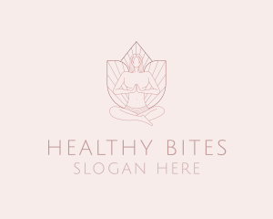 Woman Yoga Meditation logo design