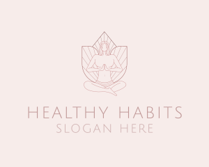 Woman Yoga Meditation logo design