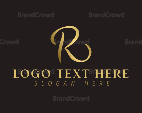 Classy Script Letter R Logo