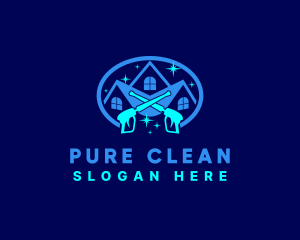 Clean Housekeeping Pressure Washer logo design