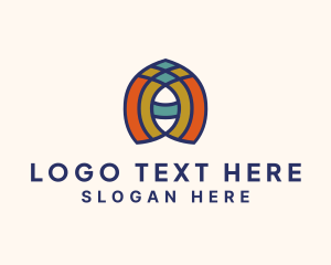 Furniture Store - Colorful Mosaic A Outline logo design