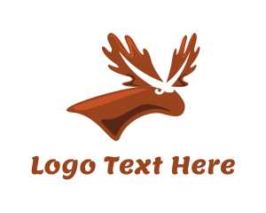 Elk - Brown Moose Antlers logo design