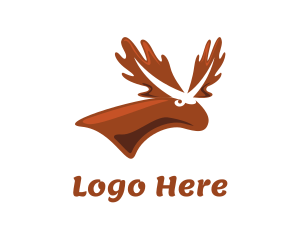 Brown Moose Antlers Logo