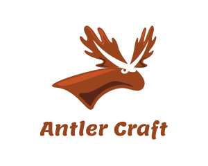 Antlers - Brown Moose Antlers logo design