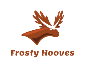 Brown Moose Antlers logo design