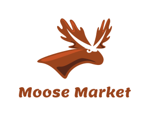 Brown Moose Antlers logo design