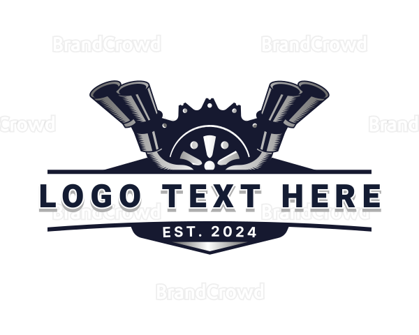 Muffler Mechanic Automotive Logo