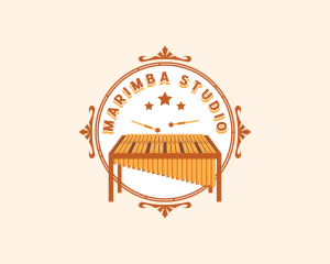 Marimba - Idiophone Marimba Orchestra logo design