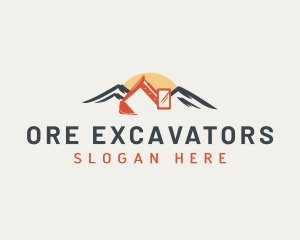 Excavator Sun Mountain logo design