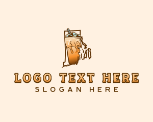 Map - Rhode Island Iced Coffee logo design