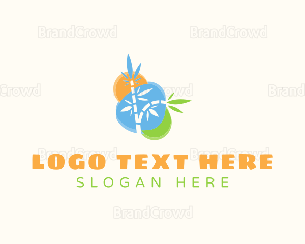 Colorful Bamboo Leaves Logo