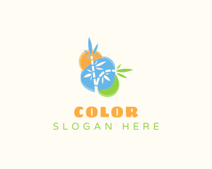 Colorful Bamboo Leaves logo design