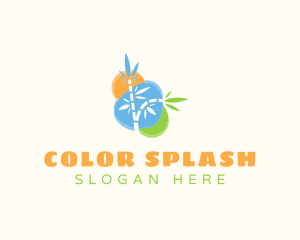 Colorful Bamboo Leaves logo design