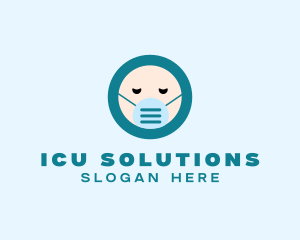 Icu - Sick Patient Face Mask logo design