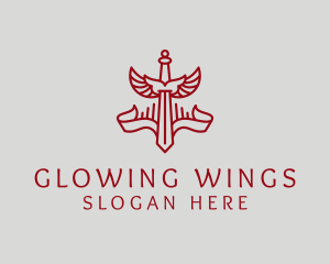 Winged Royal Sword  logo design