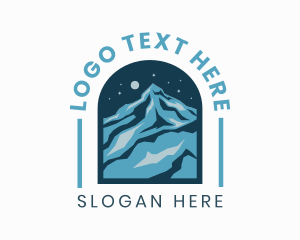 Hiking - Starry Blue Mountain logo design