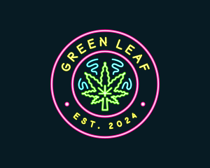 Cannabidiol - Marijuana Neon Cannabis logo design