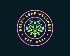 Cbd - Marijuana Neon Cannabis logo design