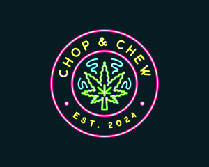 Marijuana Neon Cannabis logo design