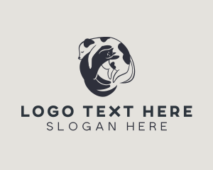 Hound - Cat Dog Sleeping logo design