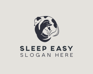 Cat Dog Sleeping logo design