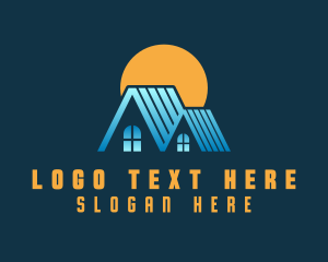 Roofing - Sunset Roof House logo design