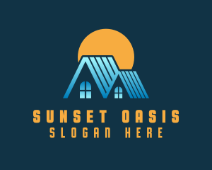 Sunset Roof House logo design