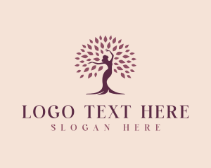 Life Coach - Beauty Woman Tree logo design
