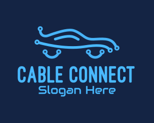 Cable - Electric Blue Car Technology logo design