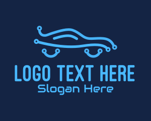 Driving - Electric Blue Car Technology logo design