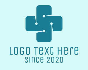 Oncology - Medical Technology Circuit Cross logo design