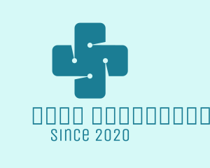 Pharmacy - Medical Technology Circuit Cross logo design