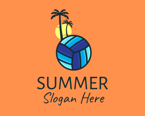 Summer Beach Volleyball logo design