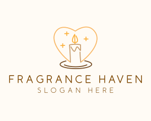 Scented - Scented Heart Candle logo design