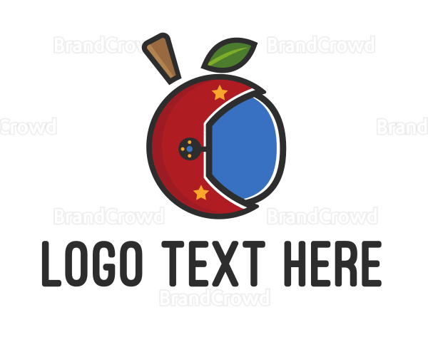 Colorful Apple Helmet Logo