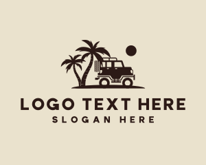 Palm Tree - Vehicle Jeep Travel logo design