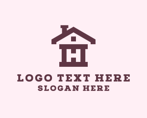 Letter H - House Roof Chimney logo design