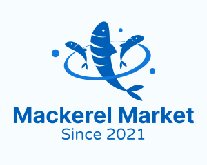 Blue Fish Sardine logo design