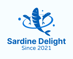 Sardine - Blue Fish Sardine logo design