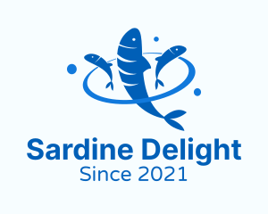 Blue Fish Sardine logo design