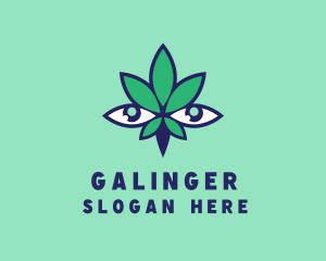 Grass - Cannabis Eye Leaf logo design