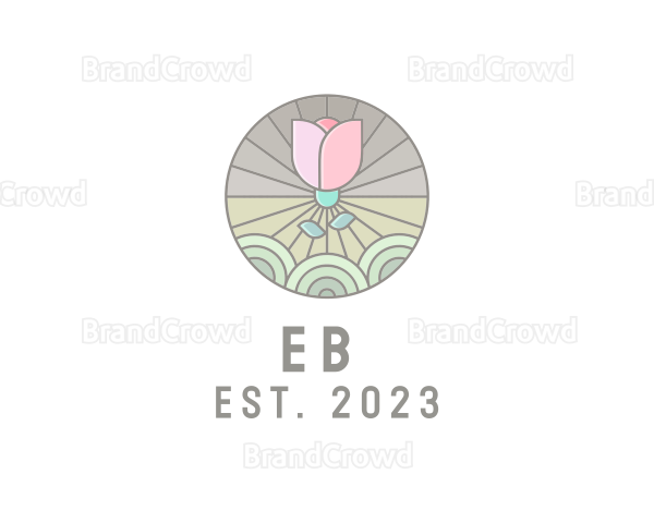 Intricate Flower Badge Logo