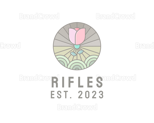 Intricate Flower Badge Logo