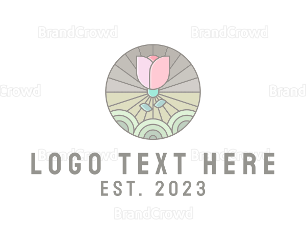Intricate Flower Badge Logo