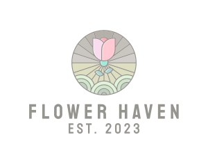 Intricate Flower Badge  logo design